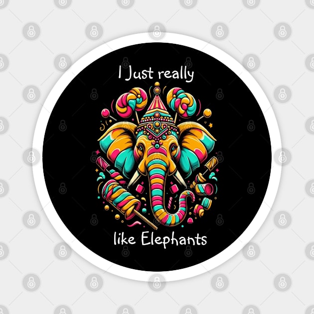 Vibrant Elephant: A Colorful Artistic Masterpiece Magnet by coollooks